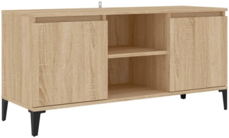 TV-Schrank Lowboard TV mit Metallbeinen Sonoma-Eiche 103,5 x 35 x 50 cm