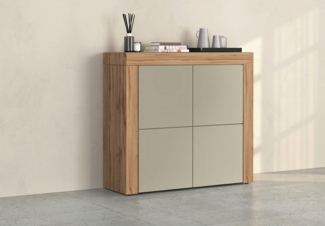 INOSIGN Highboard CHRONOS Breite 140 cm mit 4 Türen und 8 Fächer 'Made in Italy' (1 St), Hohes Sideboard, Kommode, Schrank, Grifflos mit Push to Open