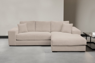 WERK2 Ecksofa Eden modern und zeitlos, geschmackvolles Sofa, Breite 286cm, L-Form, Design Ecksofa in Cord mit besonders weichem Sitzkomfort