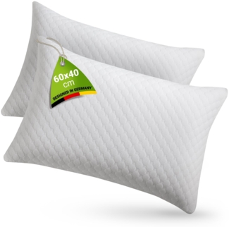 Juskys Kopfkissen 2er Set, Polyester weiß, 40 x 60 cm