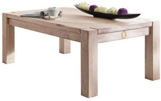Massivmoebel24 Couchtisch NATURE WHITE (Couchtisch Akazie 120 x 70 x 45 white stone getüncht NATURE WHITE #09)
