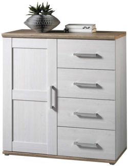 Kommode Romy 3 / Romance , Holzwerkstoff , Holzfarben , 93 x 100 x 45 cm
