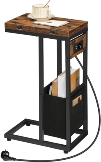 Beistelltisch Ladestation C-Form Klappbar Nachttisch USB-Anschlüsse