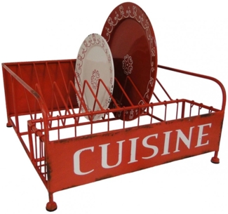 Abtropfgestell Abtropfständer für Geschirr Metall Antic Line SEB13820 Rot