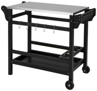 COSTWAY Grillablagetisch, Grillwagen,Beistelltisch auf Rollen, outdoor