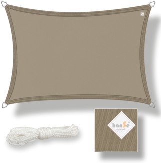 hanSe Sonnensegel Schattensegel UV-Schutz 2x4m Rechteck Taupe wasserabweisend