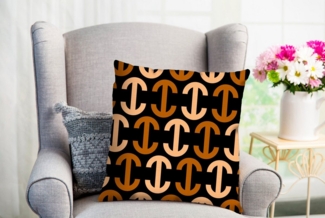 queence Dekokissen Fax, Kissenhülle,Kettenmuster,Schwarz,Geometrisch,Elegant,Modern