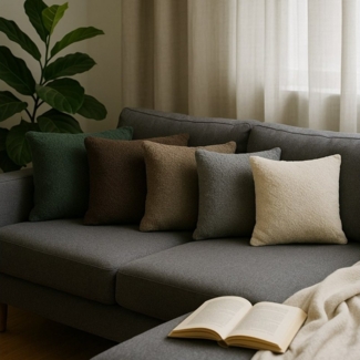 REALLaxx Dekokissen Teddy, 50x50cm, Kissenbezug mit Füllung in Sherpa Lamm Wollstoff-Optik