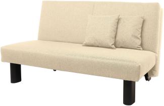 Faltsofa Kalomira Bezug Flachgewebe Metall schwarz / beige 21490