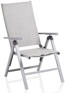 RASMUS Multipositionssessel Aluminium silber / hellgrau
