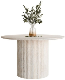 Lookway Esstisch OVI Runder Tisch mit geriffeltem Gestell (1x Tisch), Durchmesser: ⌀120 cm