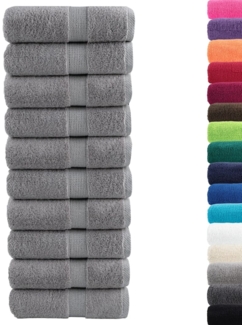 vidaXL Premium-Gästetücher SOLUND 10 Stk. Grau 30x50 cm 600 g/m² 137304