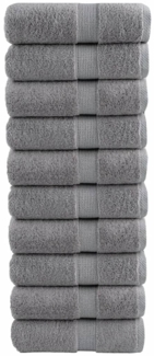 vidaXL Premium-Gästetücher SOLUND 10 Stk. Grau 30x50 cm 600 g/m² 137304