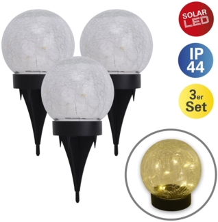Solarleuchte Garten 3er Set Kugel Solarlampe Außen Außenleuchte Solar 5248203
