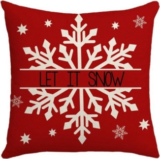 WS-Trend Kissenbezug Weihnachten Let it Snow Kissenbezug Dekokissen 45x45 cm