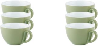 APS Cappuccinotasse 6er Set Cappuccino Tassen -SNUG-, 6-tlg, Porzellan, für Heißgetränke aller Art geeignet