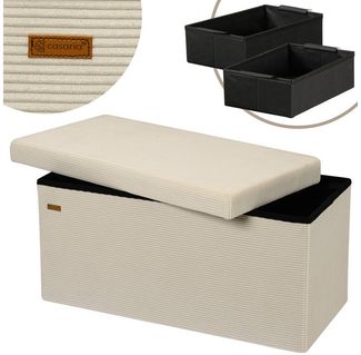 Casaria Sitzbank, Cord Beige Faltbar inkl. Boxen 76x38cm 300kg Belastbarkeit Wohnzimmer