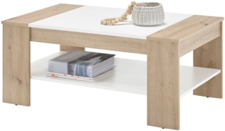 Couchtisch Föhren / Frontal , Weiß, Holzfarben , 100 x 44 x 58 cm