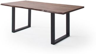 Baumkantentisch >Calabria< in Akazie walnuss/anthrazit - 180 x 77,5 x 100 (BxHxT)