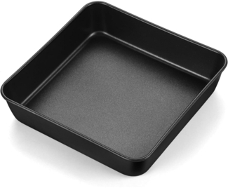 Joyfair Quadratische Kuchenform Edelstahl Backform Antihaft 21x21x5 cm Brownie