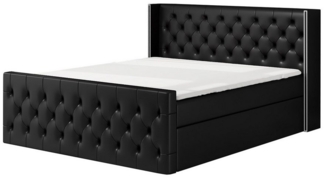 A&J MöbelLand GmbH Boxspringbett LUNA mit 2 Bettkästen, Bonell-Matratze und Topper.