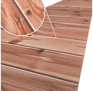 ANRO Küchenläufer ATLANTA Läufer Flurläufer Teppichläufer, Eckig, Bodenläufer 100x48 cm Holzdiele Natur pflegeleicht