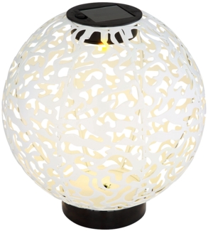 LED Solarleuchte, Kugel Geflecht, Betonoptik, 20 cm