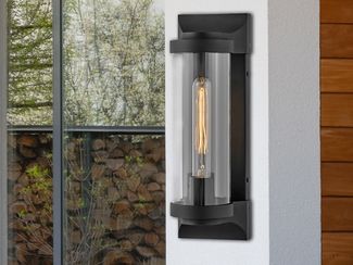 Elstead Lighting Pearson Wandleuchte Medium 1-Light Schwarz IP44 E27