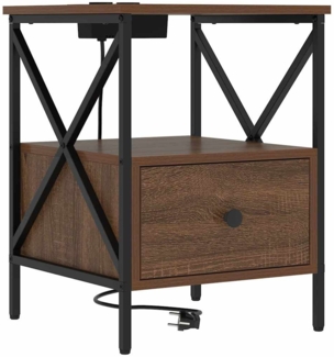 vidaXL Nachttisch Braun Eichen-Optik 41,5 x 40,5 x 55 cm Holzwerkstoff 859558