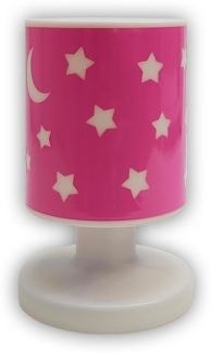 Akku-Tischleuchte Rosa mit Sternen