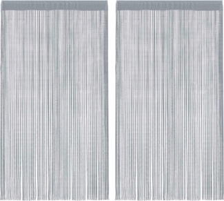 vidaXL Fadenvorhänge 2 Stk. Hellgrau 140x250 cm 4102050