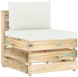 vidaXL Modulares Mittelsofa mit Kissen Grün Imprägniertes Holz 3074509