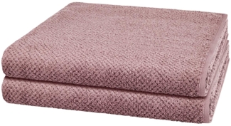 Cawö Pure 2 tlg. Frottier-Set - 2 X Duschtuch (80 X 150cm) - 494 g/m2 - Vintage rose