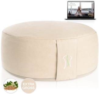 BACKLAxx® Meditationskissen Rund, H: 15cm im Set (inkl. gratis Videokurs), unifarben