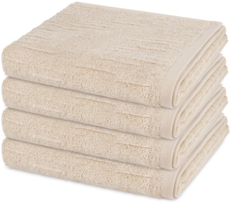 Ross Premium 4 tlg. Frottier-Set - 4 X Handtuch (50 X 100cm) - 500 - Natur