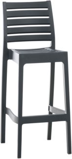 Barhocker TURAM - Kunststoff Dunkelgrau 45 x 51 x 105 cm | Barstuhl Mit Lehne Tresenhocker Tresenstuhl Kneipenhocker Kneipenstuhl