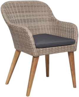 vidaXL Gartenstühle mit Polstern 2 Stk. Poly Rattan Braun 44156