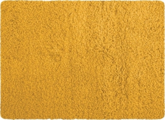 MSV Badteppich Badematte Badvorleger Duschvorleger Mikrofaser Hochflor flauschig 40x60 cm – Safran Gelb