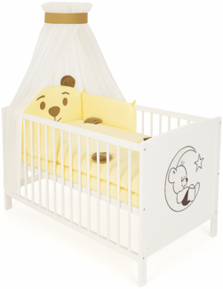 Babybett Creme 60x120 Mascotas Komplettset inkl. Matratze