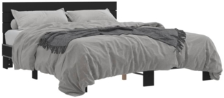 vidaXL Bettgestell Schwarz 150x200 cm Holzwerkstoff und Metall 3280142