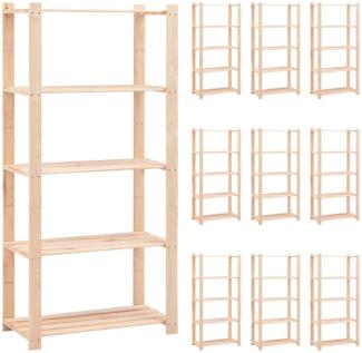 vidaXL Lagerregale 5 Böden 10 Stk. 80x38x170cm Massivholz Kiefer 250kg 3051116