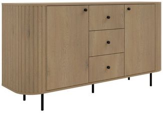 Compleo Kommode eiche cremona oder beige, drei Schubladen und zwei Türen ZANTO