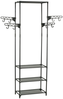vidaXL Kleiderständer Stahl und Vliesstoff 55x28,5x175 cm Schwarz 245742