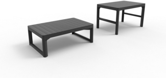 Allibert Gartentisch "LYON" BxTxH:166x71,5x40/66cm (höhenverstellbar), Graphit Rattanoptik