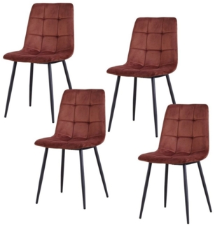 HTI-Living Polsterstuhl Esszimmerstuhl 4er Set Braun Mesa (Set, 4 St), Küchenstuhl mit Samtbezug