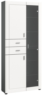 Große Vitrine Lago - Grau / Weiß Matt