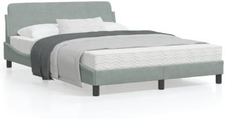 vidaXL Bettgestell "Dover" Hellgrau 140x200 cm Samt 373192