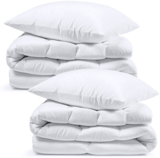 Amazinggirl Microfaserbettdecke Bettdecke 135x200 cm 2 Stück mit 2 Kissen 80x80 cm Ganzjahresdecke 2.