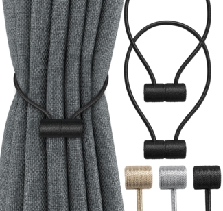 Homewit Raffhalter Vorhang Raffhalter Magnetische Vorhanghalter Seil Schnallen, Gardinen, Vorhänge, Dekoschals, Scheibengardinen, Gardinenschienen, (Set, 4-tlg), für Haus Dekoration Büro, Hotel Fensterdekoration