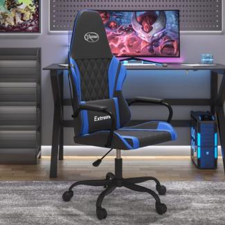 vidaXL Gaming-Stuhl mit Massagefunktion Schwarz und Blau Kunstleder 345533